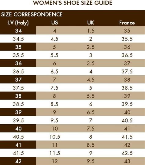 louis vuitton shoe sizes chart.